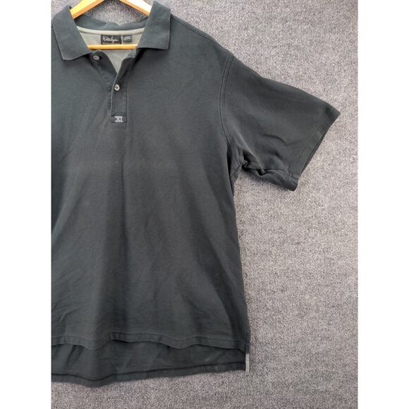 Mens Walter Hagen XI Golf Short Sleeve Polo Shirt Size L Black Made in Peru - Picture 4 of 10